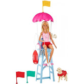 Barbie Lifeguard Playset, Blonde Doll  Swim Outfit, Lifeguard Chair, Umbrella